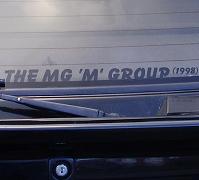 MG 'M' Group Sticker in black on an MG Maestro