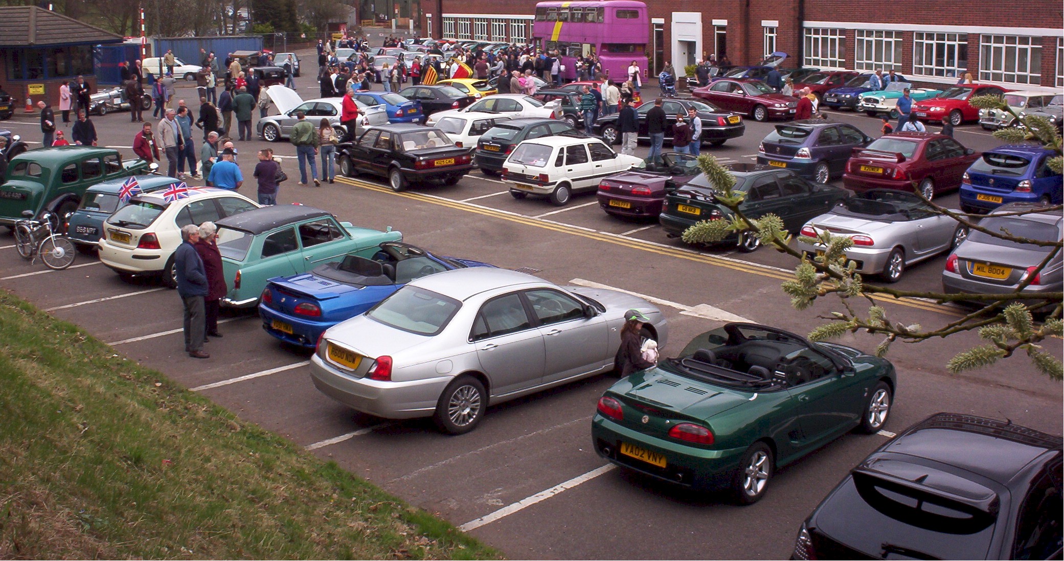 a view of the carpark. Had to expand the available area to get them all in.