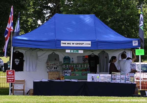 MG 'M' Group Stall selling full range of merchandise