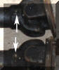 Different grease nipples fitted to propellor shaft