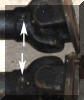 Different grease nipples fitted to propellor shaft