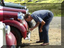 Keith inspects the selection of badge bars available for Ys