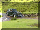 Keith Herkes crosses the Herriot water splash near Langthwaite