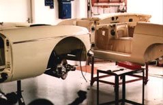 Two new Heritage shelled MGBs under construction
