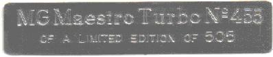 Tickford Plaque