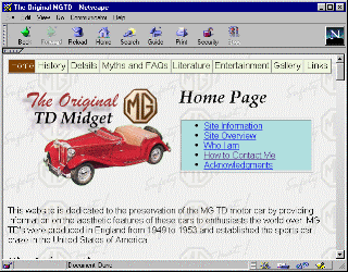 The Original MGTD Home Page